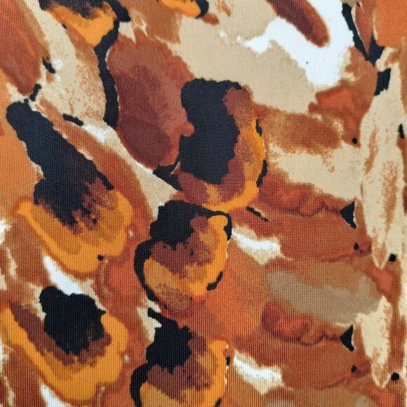 NWT Cocomo Plus Size 2X Hues of Brown Geo Print Pintuck Short Flutter Sleeve Top - Picture 4 of 6